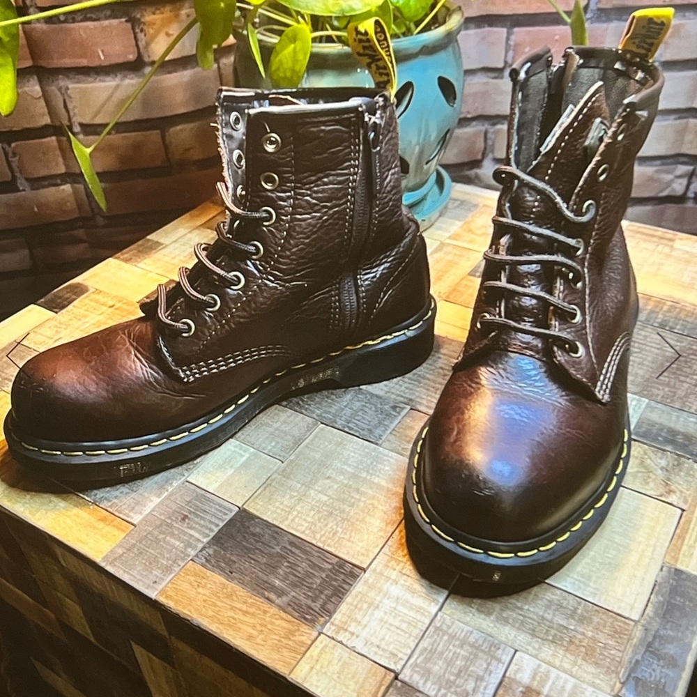 🥾 Dr. Martens Industrial Steel Toe Work Boots - Brown - 8W 6UK 39EU